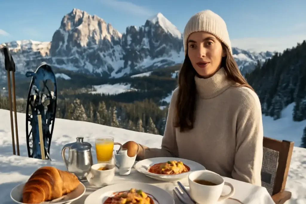 Giornata perfetta tra ciaspolate e gourmet breakfast: come vivere l’inverno di lusso sulle Dolomiti